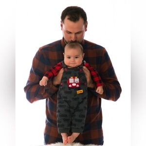 Source Unknown Gray Overalls with Red Accents